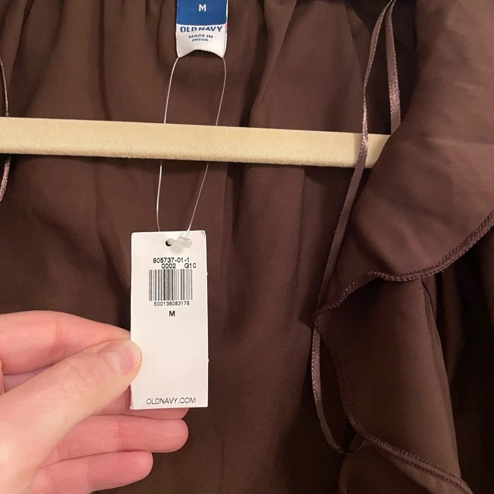 Old Navy Satin Ruffle Tie-Front Top Size Medium - Picture 3 of 4